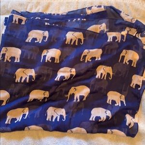 Royal blue elephant print scarf